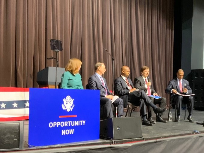 Assistant Secretary Fleming speaks on the Opportunity Now Summit Panel alongside White House Opportunity and Revitalization Council Executive Director Scott Turner; General Counsel at White House Council on Environmental Quality Viktoria Seale; the city of High Point’s Michael McNair; and Bernhard Capital Partners Managing Director, Thomas Henley.